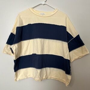 100% Cotton AEMI + CO Polly Relaxed Fit Striped T-Shirt